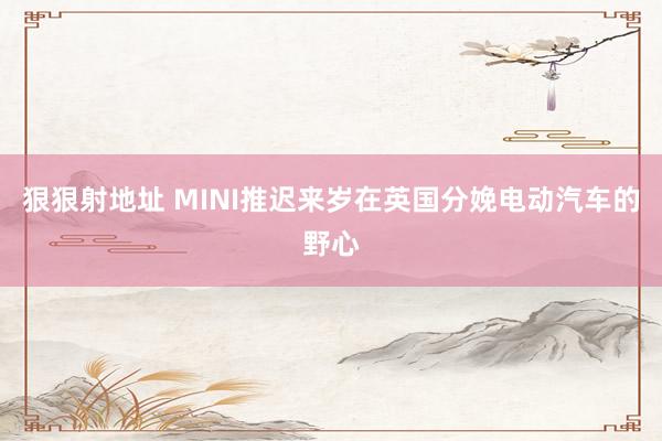 狠狠射地址 MINI推迟来岁在英国分娩电动汽车的野心