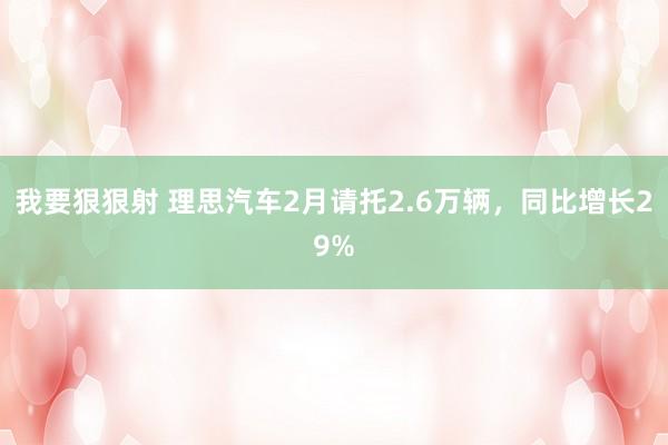 我要狠狠射 理思汽车2月请托2.6万辆，同比增长29%