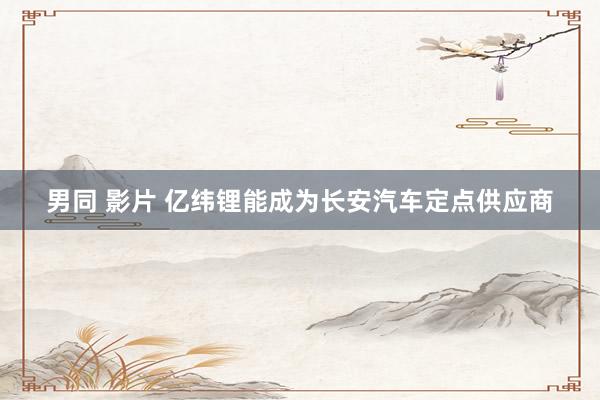 男同 影片 亿纬锂能成为长安汽车定点供应商